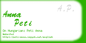 anna peti business card